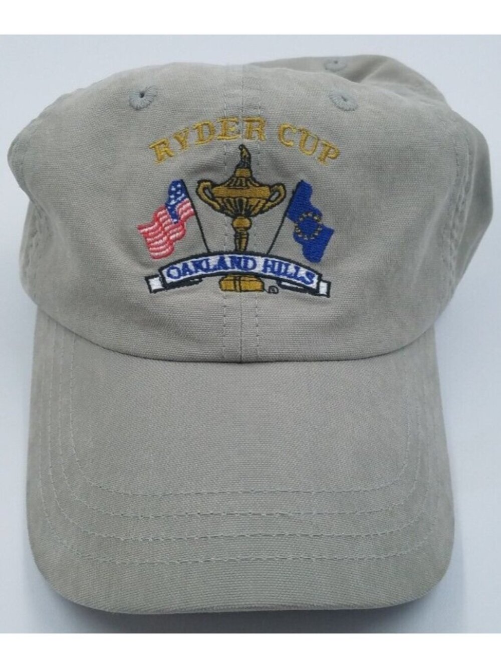 Ryder Cup Oakland Hills Golf Tan Embroidered Adjustable Baseball Hat Cap
